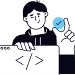 A web developer implementing schema markup to improve a website's visibility in search results