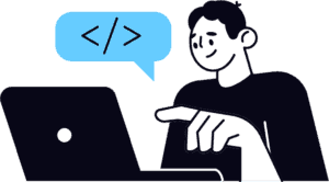 A web developer optimizing a website for better technical SEO.