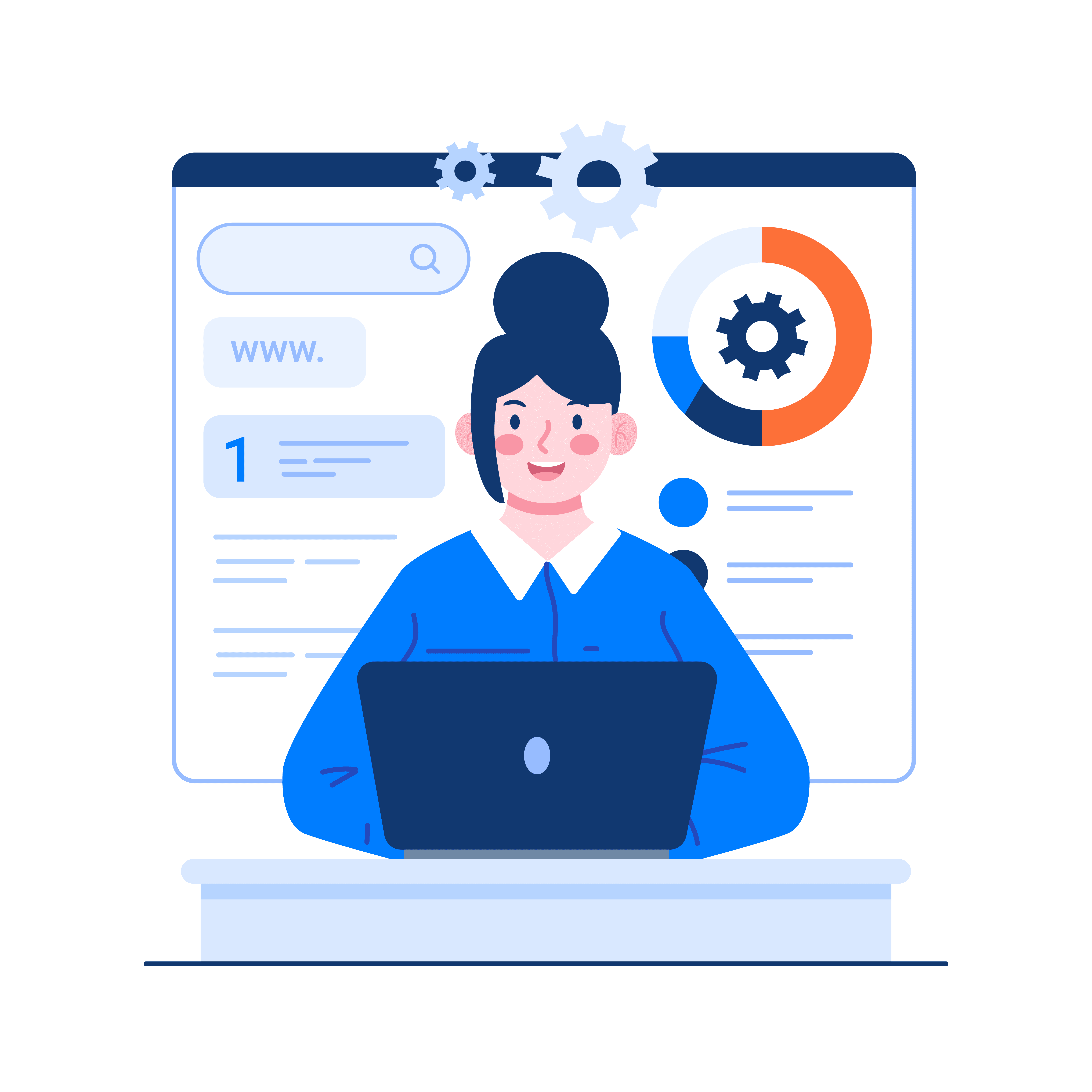 Eine Frau, die dank Wix in der Lage ist, ihre eigene Website ohne Programmierkenntnisse zu erstellen.