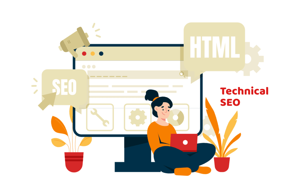 A web developer optimizing a website for better technical SEO.