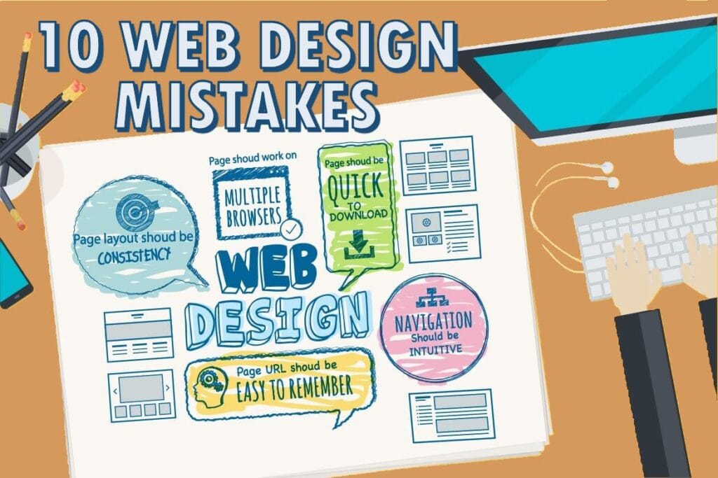 Illustration, die erklärt, wie eine qualitativ hochwertige Website aussehen sollte, um größere Fehler beim Webdesign zu vermeiden.