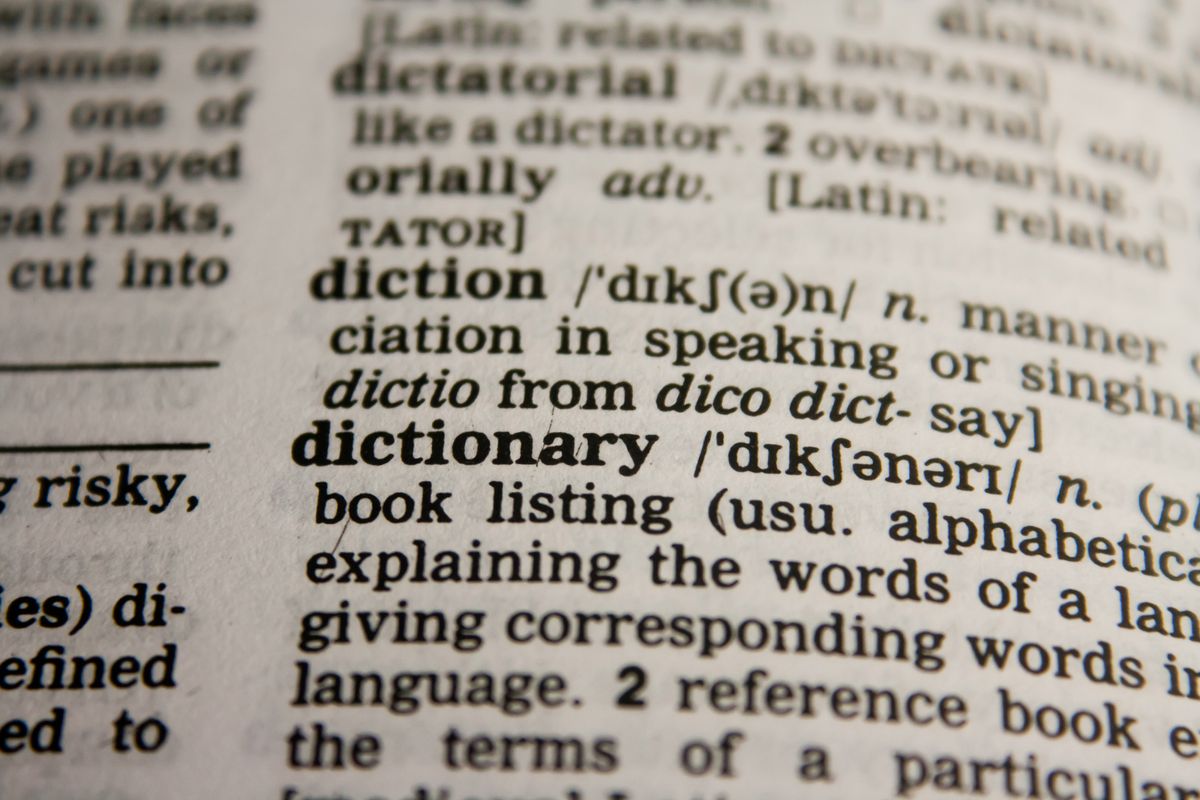 Dictionary page close-up — translated keywords are not researched keywords